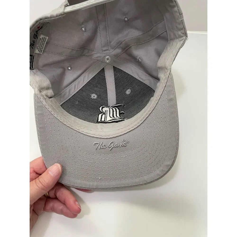 Vintage The Game R Logo SnapBack Baseball Cap Hat Gray Black Embroidered